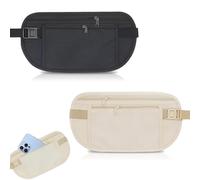 Lot de 2 ceintures de voyage cachées pour hommes et femmes, ceintures de voyage étanches et sécurisées pour billets de voyage, ceinture élastique dissimulée, portefeuille furtif pour espèces, clés