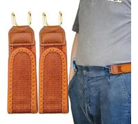 Lot de 2 ceintures élastiques avec crochet en métal | Sangle de taille unisexe | Ceintures extensibles invisibles sans boucle | Ceinture latérale réglable pour homme, jean, travail, décontracté