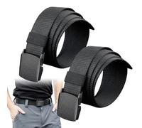Lot de 2 ceintures en nylon léger pour homme avec boucle réglable non métallique, design adapté à la sécurité de l'aéroport, longueur supplémentaire de 150 cm pour une tenue décontractée ou