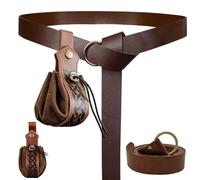 Lot de 2 ceintures médiévales, ceinture viking médiévale avec cordon de serrage en relief, sac banane rétro nordique, sac banane rétro Renaissance pour Halloween, carnaval, g, 80 Cm, rétro