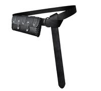 Lot de 2 ceintures réglables en cuir synthétique avec ceinture décorative et sac de taille assorti pour événement, Noir , Taille unique, Beauté de masse