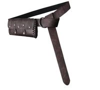 Lot de 2 ceintures réglables en cuir synthétique avec ceinture décorative et sac de taille assorti pour événement, marron clair, Taille unique, Beauté de masse