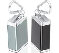 Lot de 2 cendriers de poche anti-odeurs - Portable - Noir et argenté
