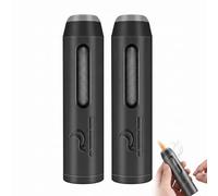 Lot de 2 Cendriers de Poche Portables, Cendrier Portable avec Couvercle Anti-Odeur, Mini Cendrier de Plage et de Voyage Compact pour Mégots de Cigarette, Accessoire de Poche en Métal, Noir