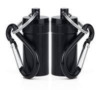 Lot de 2 cendriers de poche pour les déplacements - Anti-odeurs - Cendrier mobile avec mousqueton - Noir