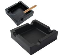 Lot de 2 cendriers en silicone, cendrier à cigares pour extérieur, cendrier pour terrasse, accessoires de cigares pour homme, cendrier à cigares pour homme (noir, 2 pièces)