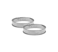 Lot de 2 cercles à tartelettes en inox - -
