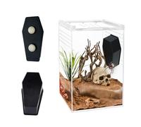 Lot de 2 cercueils d'araignée sauteuse avec aimants pour animaux de compagnie, accessoires de clôture d'araignée sautante, décoration de terrarium, cachette d'araignée sautante, accessoires d'habitat