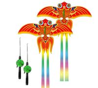 Lot de 2 cerf-volant pour tout-petits, canne à pêche avec battement réaliste, cadre robuste et léger, 50 cm, canne à pêche de 30 m, ligne de 30 m