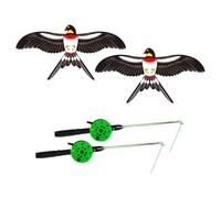 Lot de 2 cerfs-volants à commande manuelle avec canne à moulinet et ligne de 30 m, pour les parcs, les jeux en famille et les débutants