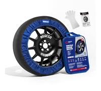 Lot de 2 chaînes à neige Sparco SnowShield faciles à monter pour voiture, silencieuses, durables, homologuées et réutilisables (taille M)