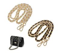 Lot de 2 chaînes de sac - 120 cm - Chaîne de transport - Chaîne en métal - Sangle d'épaule plate - Chaîne de rechange pour sac à main, sac à bandoulière, porte-monnaie