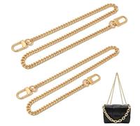 Lot de 2 Chaînes de Sac à Bandoulière - 120 cm/80 cm - Chaîne Dorée en Métal - pour Sac à Main, Besace, Pochette - Accessoire Mode Femme
