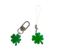 Lot de 2 chaînes de téléphone porte-clés uniques à quatre feuilles - Pendentif de sac - Cadeau pour les personnes à la mode