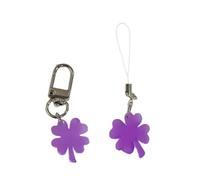 Lot de 2 chaînes de téléphone porte-clés uniques à quatre feuilles - Pendentif de sac - Cadeau pour les personnes à la mode