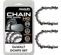 Lot de 2 chaînes de tronçonneuse 20 cm 1,1 mm 3/8" 33TG pour élagueuse DeWALT DCMPS 567