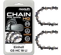 Lot de 2 chaînes de tronçonneuse 25 cm 1,1 mm 3/8" 40 TG TG pour Einhell GE-HC 18 Li