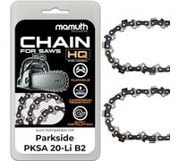 Lot de 2 chaînes de tronçonneuse 25 cm 1,1 mm 3/8" 40 TG TG pour Parkside PKSA 20-Li B2