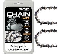 Lot de 2 chaînes de tronçonneuse 25 cm 1,1 mm 3/8" 40 TG TG pour Scheppach C-CS254-X 20V