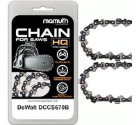 Lot de 2 chaînes de tronçonneuse 40 cm 1,1 mm 3/8" 56TG pour DeWalt DCCS670B