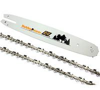 Lot de 2 chaînes de tronçonneuse + lame 45 cm 3/8" 62 1,3 mm compatible avec Stihl MS 210 211 230 231