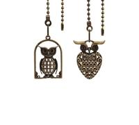 Lot de 2 chaînes décoratives vintage pour ventilateur de plafond - 30,5 cm - Avec connecteur pour lampe murale - Bronze