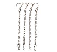 Lot de 2 chaînes suspendues en métal pour pots de fleurs, nichoirs à oiseaux, carillons éoliens, lanternes, argentées, 50 cm