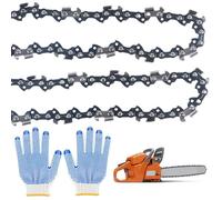 Lot de 2 Chaînes Tronçonneuse 35 cm 3/8"" LP 52 Maillons Compatible Bosch Makita Husqvarna