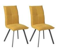 AltoBuy BISPO - Lot de 2 Chaises Tissu Coloris Jaune