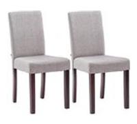 CLP Lot de 2 Chaises de salle à manger Ina Tissu avec pieds en Bois , Gris clair/Cappuccino Gris clair