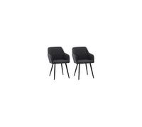 Lot de 2 chaise clp en metal non empilable non pliable interieur H. 84 cm noir