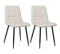 CLP Trading GmbH Chaises de salle à manger Tilde – Lot de 2 rembourrées, housse surpiquée, crème