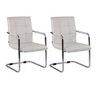 Lot de 2 chaise clp en metal non pliable interieur H. 89 cm blanc Blanc G