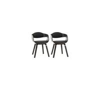 Lot de 2 chaise clp H. 73 cm non empilable non pliable en bois interieur gris