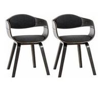 CLP Lot de 2 chaises de salle à manger Kingston en Tissu , Gris / Gris foncé/Gris gris G