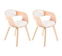 Lot de 2 chaise clp H. 73 cm non pliable interieur en bois blanc Blanc G