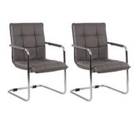Lot de 2 chaise clp H. 89 cm non pliable interieur en metal gris Gris G