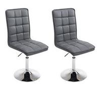 Lot de 2 chaise CLP H. 90 cm non pliable en metal interieur gris Gris