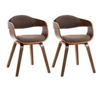 CLP Lot de 2 chaises Kingston – ergonomiques, dossier enveloppant, bois, 150 kg, noyer