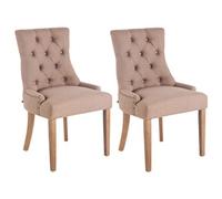Lot de 2 chaise clp interieur non pliable en bois H. 92 cm marron Taupe G