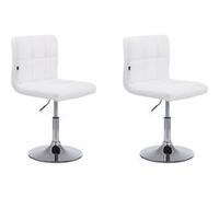 Lot de 2 chaise clp interieur non pliable H. 74 cm en metal blanc blanc G