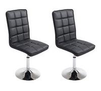 Chaises de salle à manger - CLP - Peking V2 - Similicuir Noir - Réglable en hauteur - Siège pivotant