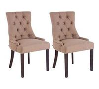 Lot de 2 chaise clp interieur non pliable H. 92 cm en bois marron Taupe G