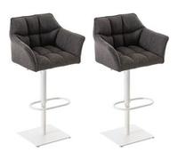 Lot de 2 chaise de bar clp en acier non pliable interieur H. 113 cm gris Gris titane G