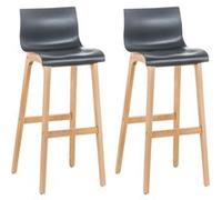 Lot de 2 chaise de bar clp en plastique non pliable H. 101 cm interieur gris Gris G