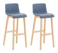 Lot de 2 chaise de bar clp H. 101 cm non pliable en bois interieur bleu Bleu G