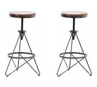 Lot de 2 chaise de bar clp H. 63 cm non pliable interieur en bois gris Argent G