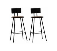 4x Chaises de Bar Bois Massif de Récupération Marron Foncé Tabouret vidaXL