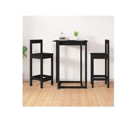 Vidaxl Chaises De Bar 2 Pcs Noir 40x41,5x112 Cm Bois De Pin Solide Multicolore