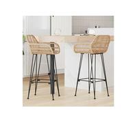 Lot de 2 chaise de bar GENERIQUE en rotin non pliable H. 105 cm interieur